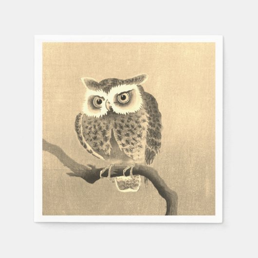 Solo Owl Shades Gold Paper Napkins Serviette (Vorderseite)