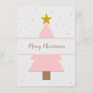 Solo Pink Weihnachtsbaum und Golden Star Begleitkarte