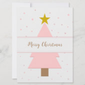 Solo Pink Weihnachtsbaum und Golden Star Flat Card (Vorderseite)