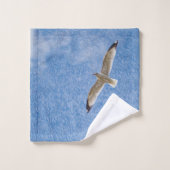 Solo Seagull im Himmel Badhandtuch Set (Waschlappen)