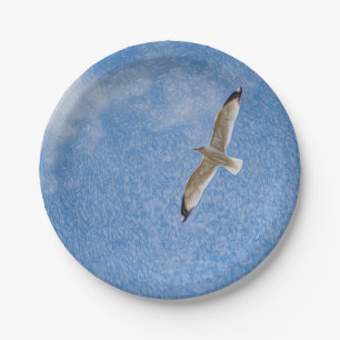 Solo Seagull im Himmel Pappteller