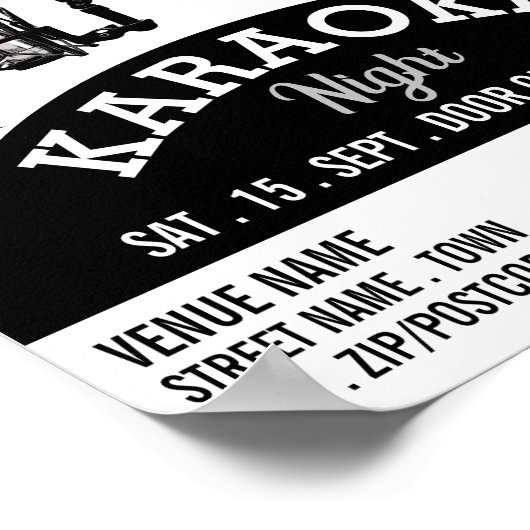 Solo Singer, Karaoke Eventwerbung Poster (Ecke)