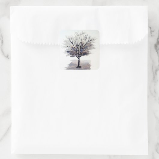 Solo Tree in Monochrome Stickers (Tasche)