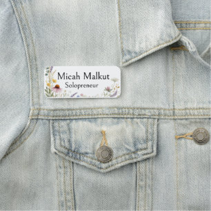 Solo-Unternehmer-Label, Florale Wildblumen, Modern Namensschild