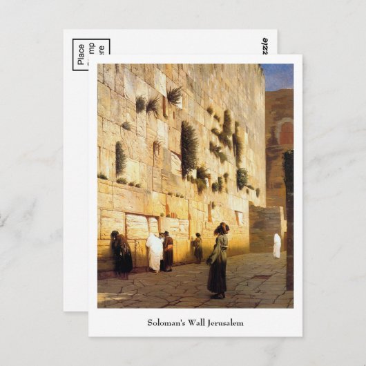 Soloman's Wall Jerusalem, Jean-Leon Gerome Postkarte (Vorne/Hinten)