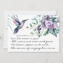 Solomon 2 Hummingbird Bible Flat Card Song