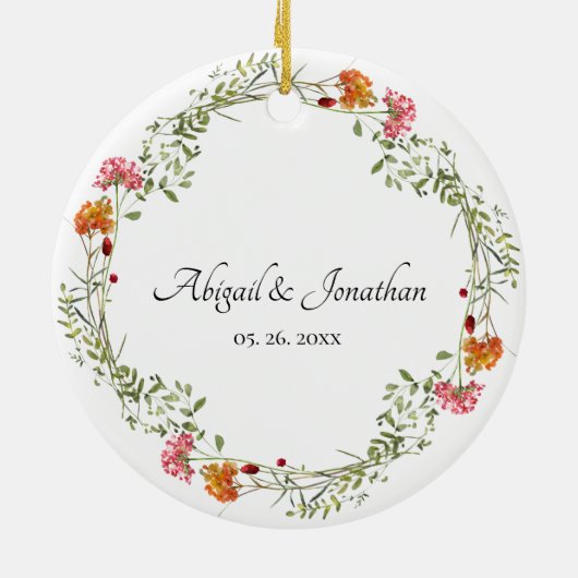 Solomon 3:4 Bibelverse Blumenreath Keramik Ornament (Hinten)