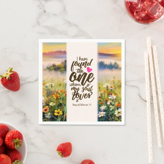 Solomon 3:4 Ich habe die Eine Bibel gefunden Serviette (Beispiel)