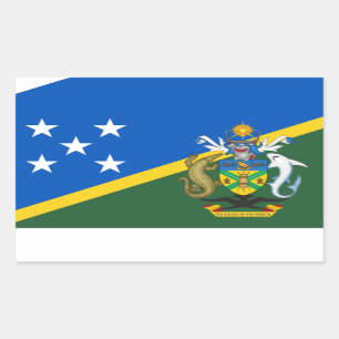 Solomon Islander Flag & Coat of Arms Rechteckiger Aufkleber