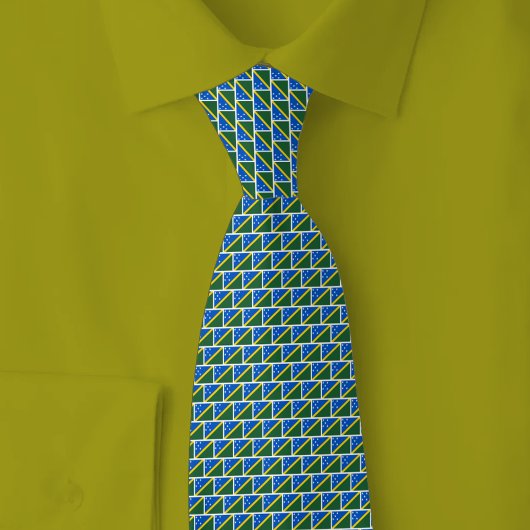 Solomon Islands Flag Brick Pattern Krawatte