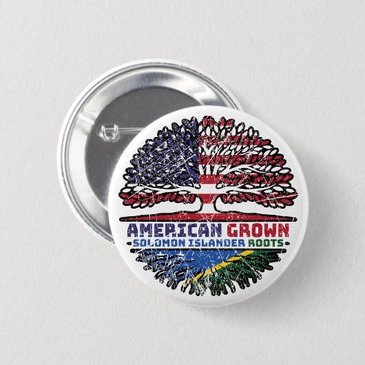 Solomon Islands Solomon Islander American USA Tree Button (Vorne & Hinten)