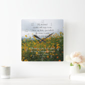 Solomon-Lied 2:10-12, Bibelverse, Blume Quadratische Wanduhr (Zuhause)