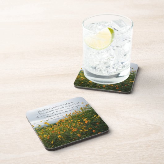 Solomon-Lied 2:10-12, Bibelverse, Blume Untersetzer (Rechte Seite)