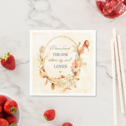 Solomon-Lied 3:4 Elegante Herbstblorbibel Serviette (Beispiel)