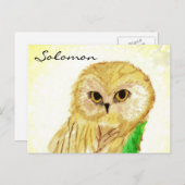 Solomon the Wise Owl From Sara Books Postkarte (Vorne/Hinten)