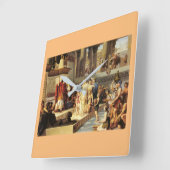 Solomon und die Königin von Sheba - Giovanni De Mi Quadratische Wanduhr (Winkel)