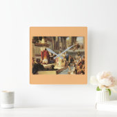 Solomon und die Königin von Sheba - Giovanni De Mi Quadratische Wanduhr (Zuhause)