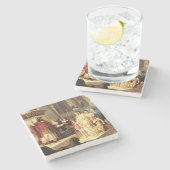 Solomon und die Königin von Sheba - Giovanni De Mi Steinuntersetzer (Seitenansicht)