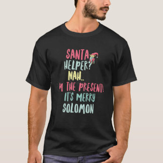 Solomon Weihnachten Funny Text Santa Helper Man Bo T-Shirt