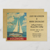 Solomons Wedding Einladung Segelboot (Vorne/Hinten)