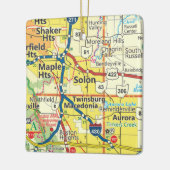 Solon Ohio Road Map Keramikornament (Links)