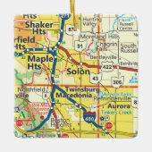 Solon Ohio Road Map Keramikornament (Vorderseite)