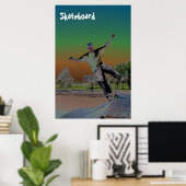 Solorisierte Skateboarder Poster (Heimbüro)