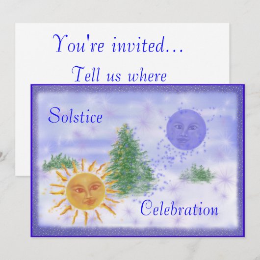 Solstice Celebration Einladung (Vorne/Hinten)
