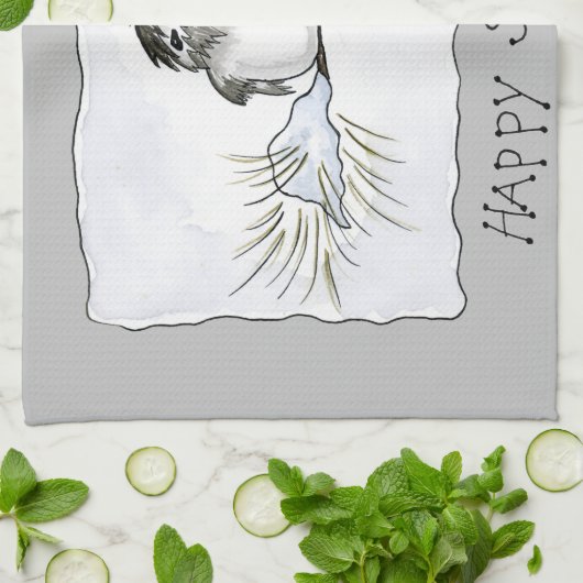 Solstice Chickadee Geschirrtuch (Gefaltet)