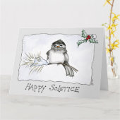 Solstice Chickadee Karte (Gelbe Blume)