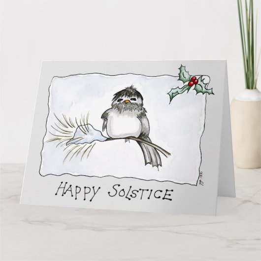 Solstice Chickadee Karte (Vorderseite)