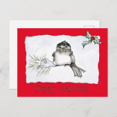 Solstice Chickadee Postkarte (Vorne/Hinten)