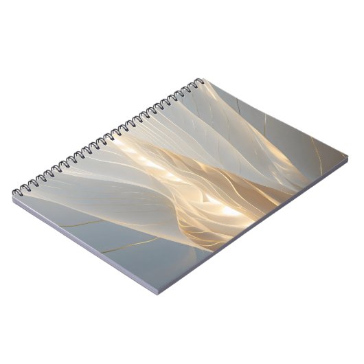 Solstice Echo – Golden Wave Minimalist Journal Not Notizblock (Linke Seite)