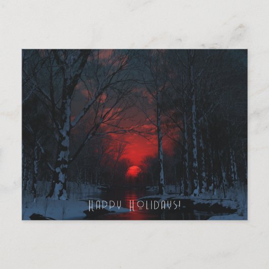 Solstice Flat Christmas Card Feiertagspostkarte (Vorderseite)