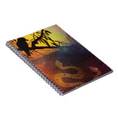 Solstice Kookaburra Silhouette Celestial Snake Notizblock (Rechte Seite)