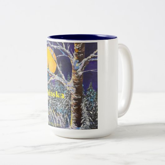 Solstice Moon 15oz ALASKA zweifarbige Kaffee-Tasse Zweifarbige Tasse (VorderseiteRechts)
