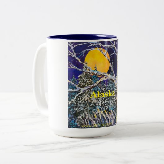 Solstice Moon 15oz ALASKA zweifarbige Kaffee-Tasse Zweifarbige Tasse (Vorderseite Links)
