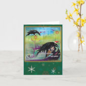 Solstice Ravens Karte (Gelbe Blume)