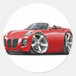 Solstice Red Convertible Runder Aufkleber