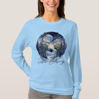 Solstice Segnungen Winter Wolf Mondlicht Woods T-Shirt