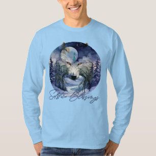 Solstice Segnungen Winter Wolf Mondlicht Woods T-Shirt