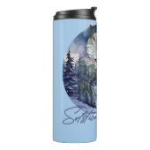 Solstice Segnungen Winter Wolf Mondlicht Woods Thermosbecher (Nach links gedreht)