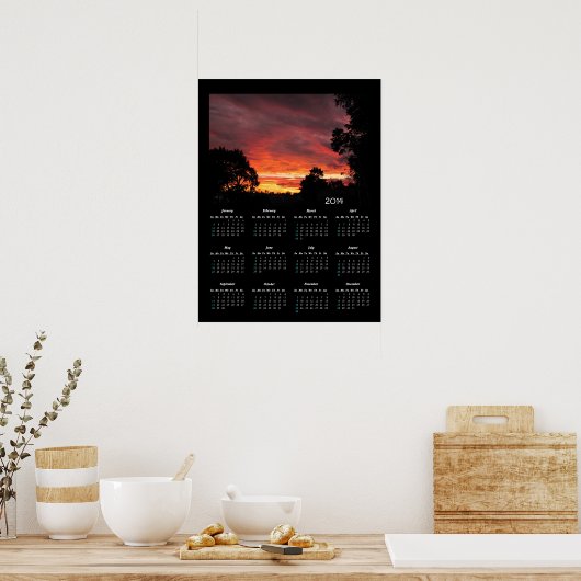 Solstice Sunset Kalender ~ Druck Poster (Küche)