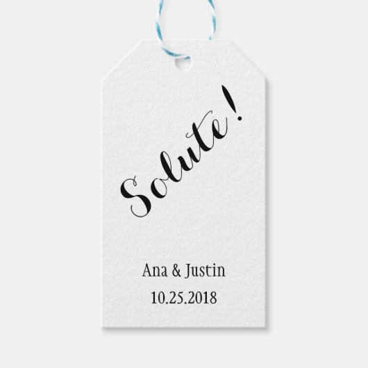 Solute Personalisierte Hochzeitsmarken Geschenkanhänger (Vorderseite)
