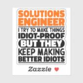 Solution Engineer Ich versuche, die Dinge Cool zu Aufkleber (Blatt)