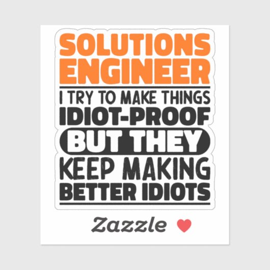 Solution Engineer Ich versuche, die Dinge Cool zu Aufkleber (Blatt)