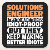 Solution Engineer Ich versuche, die Dinge Cool zu Rechteckiger Pappuntersetzer (Vorderseite)