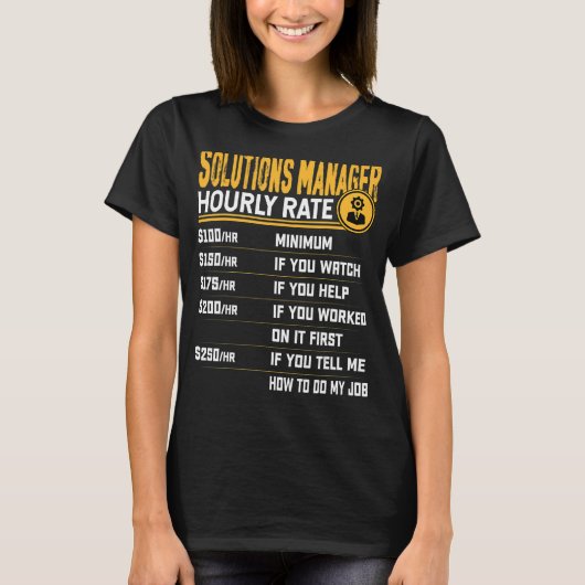 Solutions Manager Stündliche Rate Solutions Direct T-Shirt (Vorderseite)