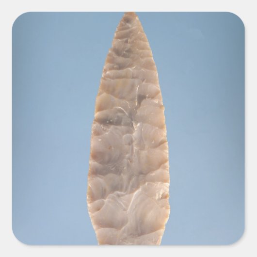 Solutrean'laurel leaf' blade, gefunden bei Volgu, Quadratischer Aufkleber (Vorderseite)