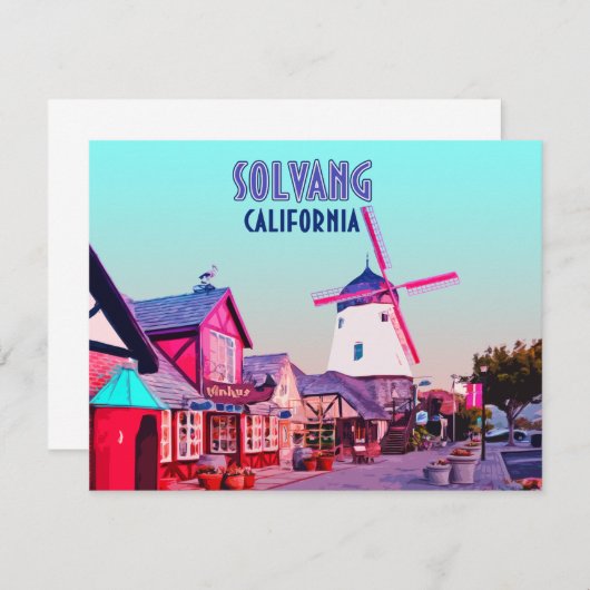Solvang Danish Downtown California Flat Card (Vorne/Hinten)